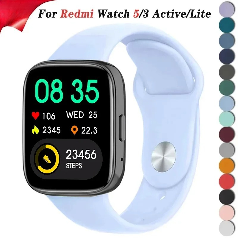 Silikonowy pasek do Redmi Watch 5 Active 5 Lite 22mm Sportowy pasek na nadgarstek do Xiaomi Redmi Watch 3 Active 3 Lite