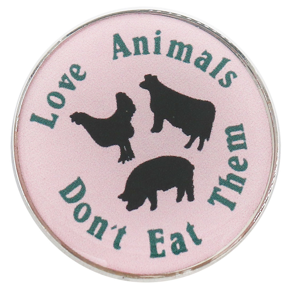 Amour les animaux ne mangent pas, végétalien végétarien rétro des années 80 vache cochon poulet Badge bijoux décorer
