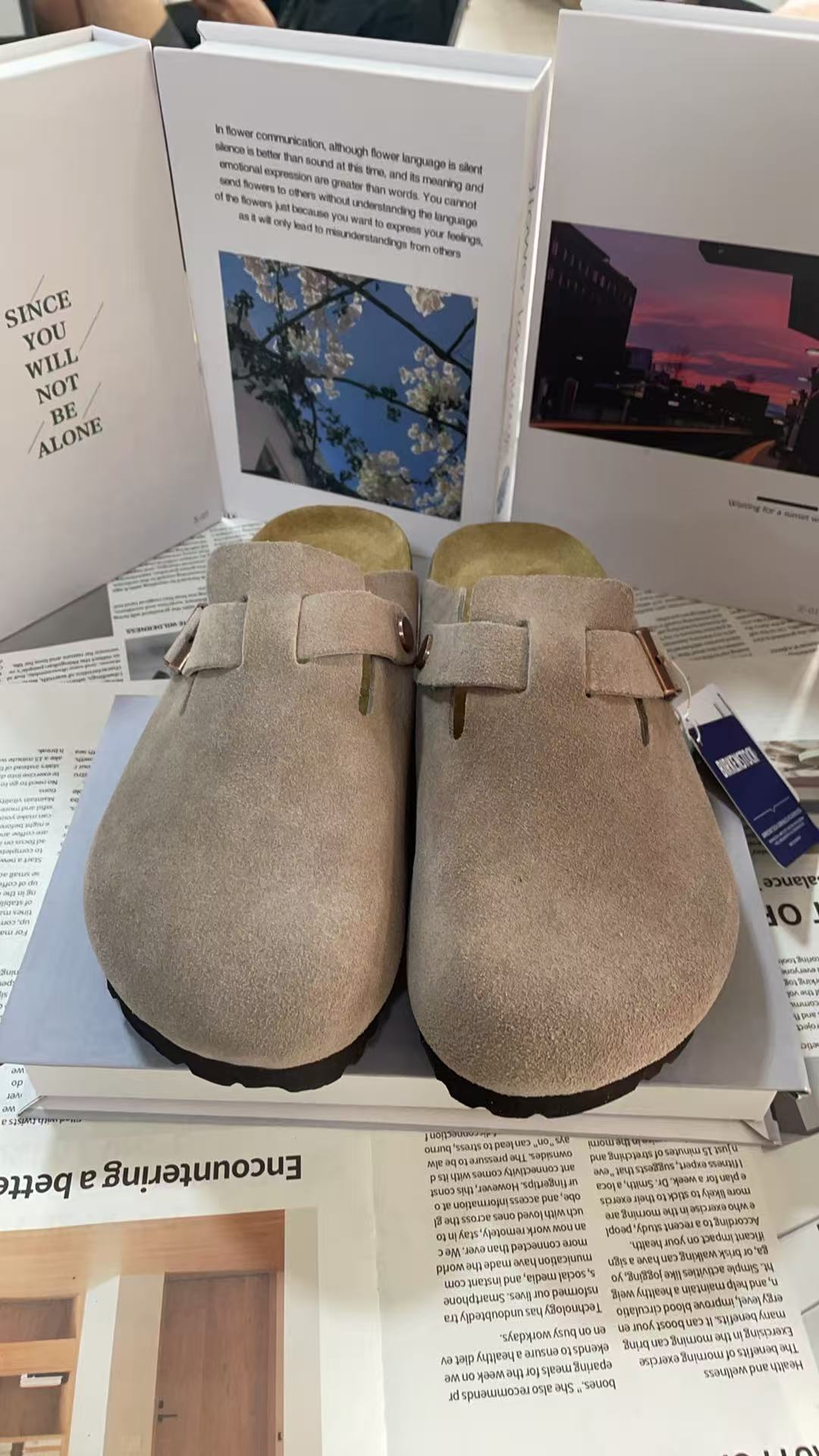 High-quality men's and women's cork half-slipper, European and American style, vintage couple style, casual closed-toe slipper