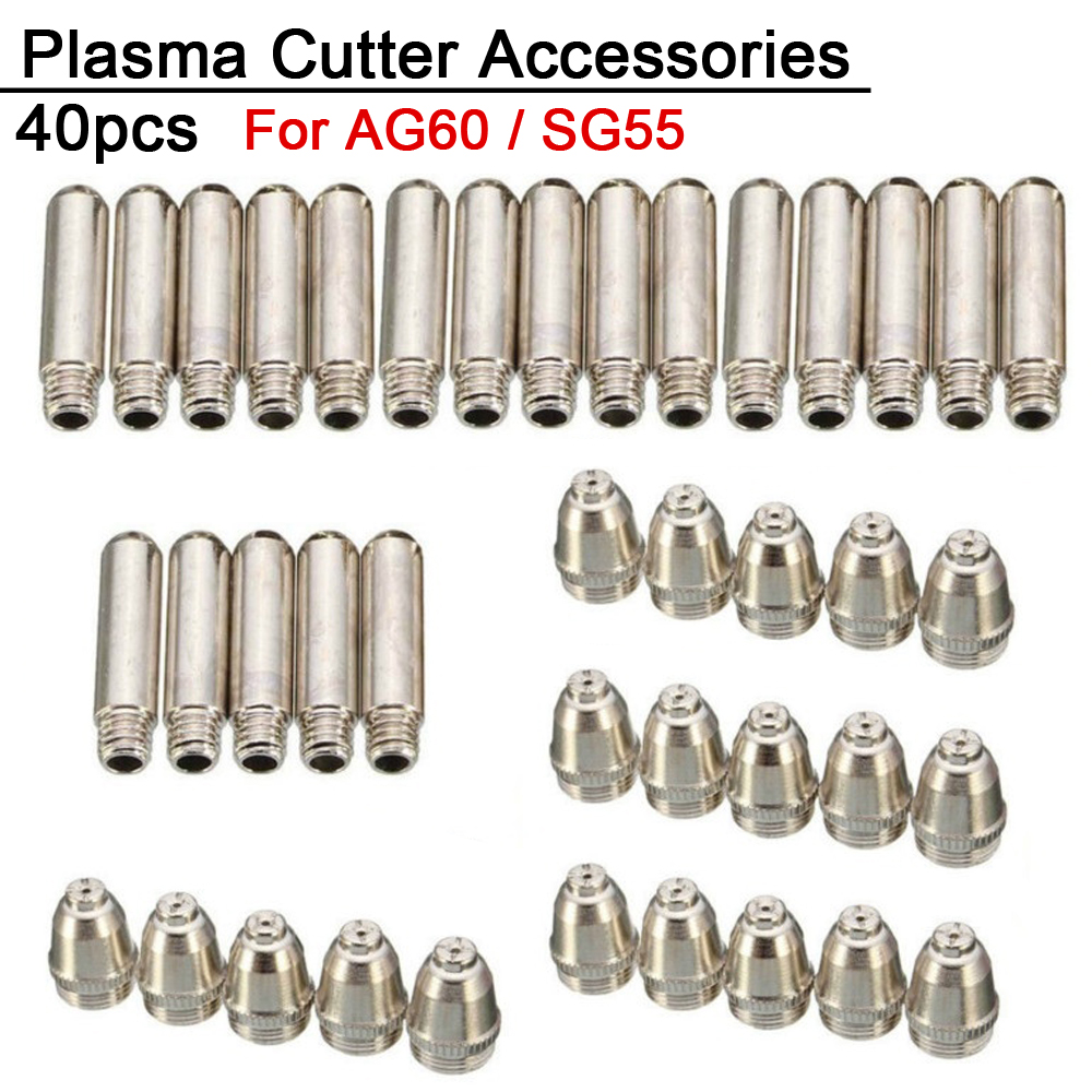 Kit de consumibles de máquina de corte por Plasma de soldadura, puntas de antorcha de soldadura, electrodos para AG60 SG55 WSD60, accesorios, AG60 SG55