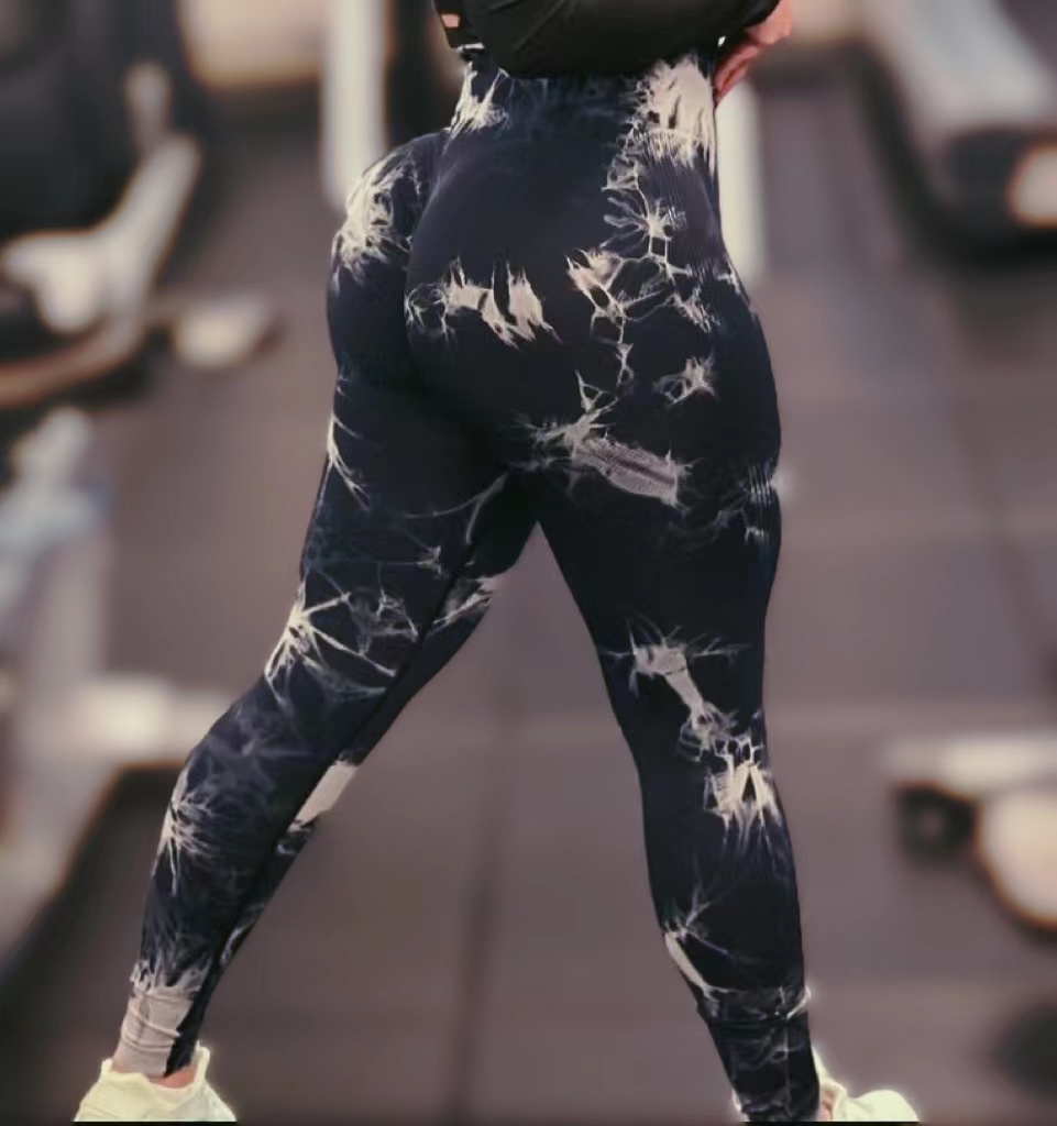 Mulheres tiedye ginásio leggings sem costura mujer push up booty calças scrunch esportes de fitness cintura alta treino yoga leggins navio da gota