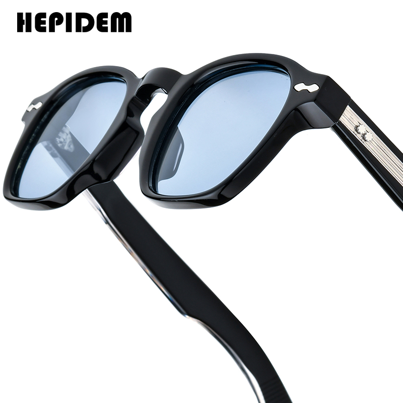 Солнцезащитные очки HEPIDEM из ацетата с поляризацией, женские, в стиле Джонни Деппа, дизайнерские, толстые квадратные, мужские, RINI-T