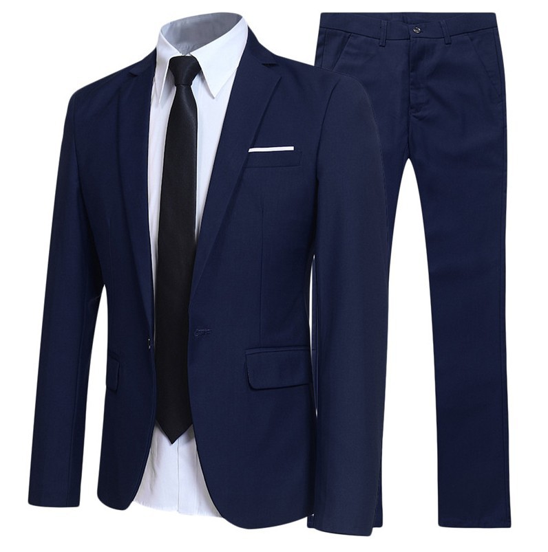 Blazer Suits Men 2 Piece Set Party Coat Straight Pants Ensemble Autumn 2025 Button Trousers Suit Jacket Outfits Formal Banquet