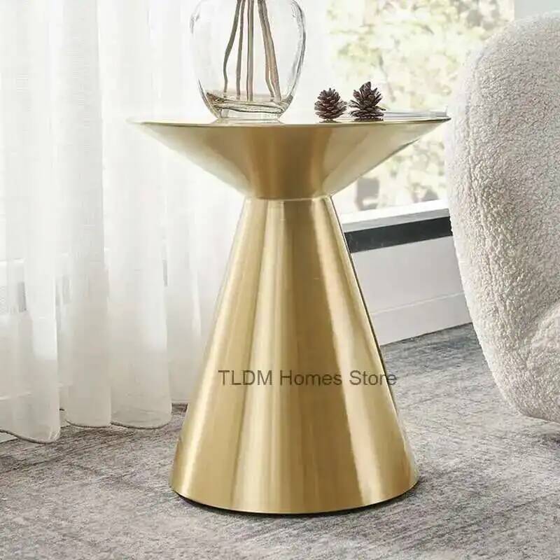 Italienisches Design, moderner Couchtisch aus Edelstahl, luxuriöse runde Tische, goldfarbener Schlafzimmertisch, Wohnzimmer, mobile Möbel WWH20YH