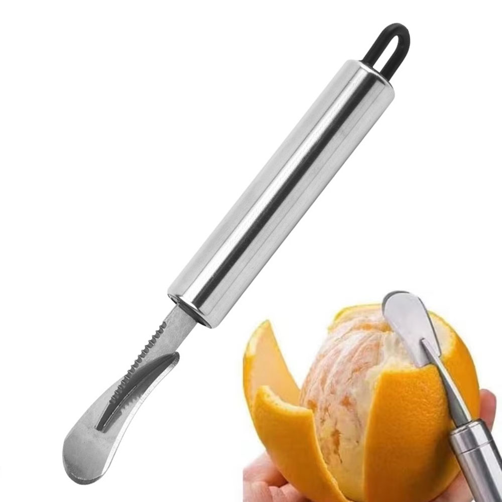 Peladores de naranjas de acero inoxidable, pelador de cítricos, cortador, pelador, removedor, mango de diseño, herramientas para frutas y verduras, utensilio de cocina