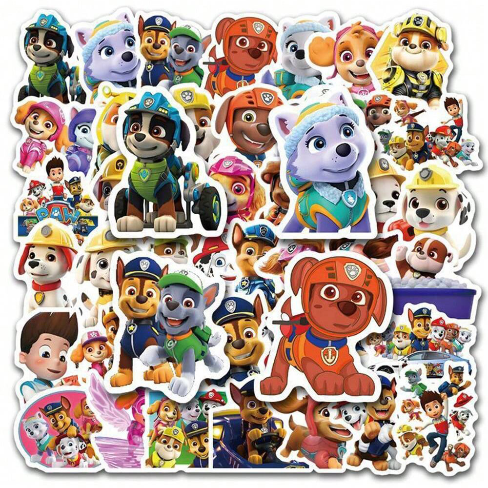 80PCS PAW Patrol Stickers Cartoon PVC Decals Toys DIY Decoration Waterproof Skateboard Luggage Phone Fridge Car Gifts