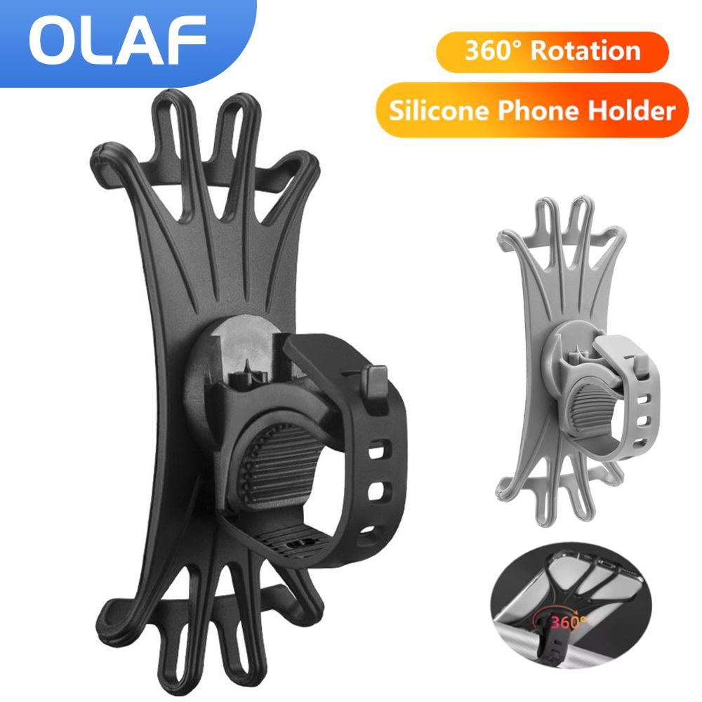 360-draaibare mobiele telefoon fiets motorfiets houder siliconen fietsnavigatie houder ondersteuning standaard voor iPhone Samsung Xiaomi