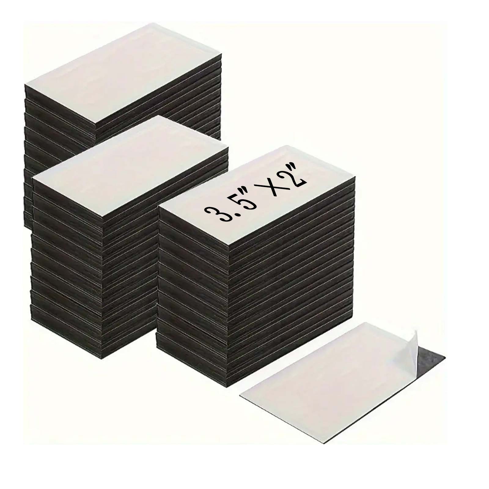 20/40/60/80/100 hojas magnéticas adhesivas 3,5 "× 2" con respaldo adhesivo pegatina magnética flexible de 16 mil