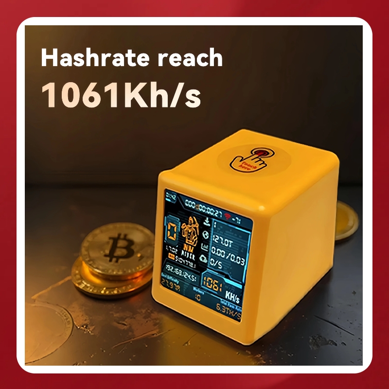 Niski pobór mocy BTC Solo Lottery Miner dla nerdów komputerowych Smart TV Hashrate 1060KH/s ESP32 prezent domowy cichy zegar biurkowy