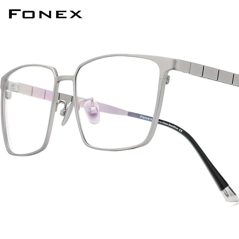 FONEX murni Titanium bingkai kacamata pria desain merek bingkai kacamata persegi penuh Jepang ultra ringan kualitas tinggi kacamata 85658
