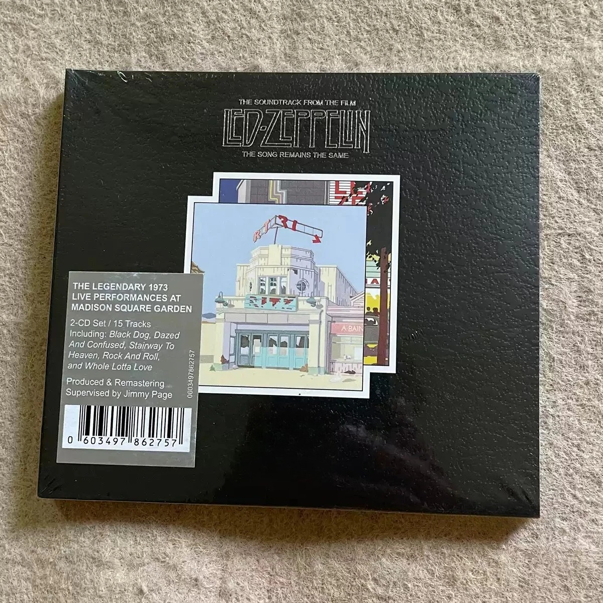 Western Classic Rock Live Music CD, Retro Building Illustration Cover, Epic Atmospheric Rock Hits Track Collection