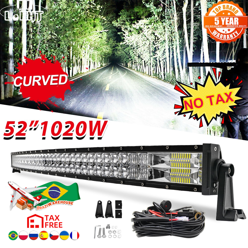 CO LIGHT Barra de luz Led de 2 filas todoterreno 52 "1020W Combo barra Led para UAZ ATV camiones Niva 4x4 12V 24V luces Led de Barra de trabajo de conducción