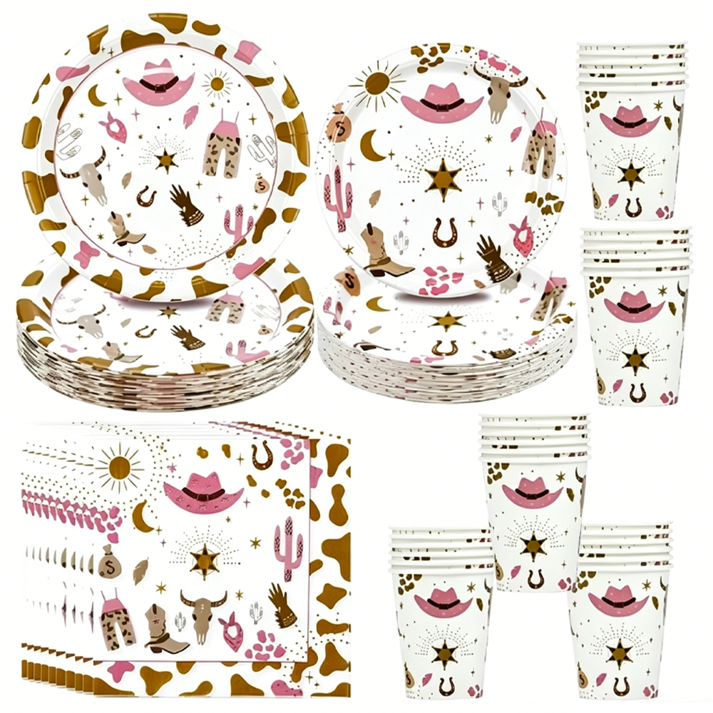 Western Cowgirl Party Decor Zastawa stołowa Cowgirl Birthday Party Supplies Cowgirl Plate Napkin Wild West Cowgirl Theme Party Decors
