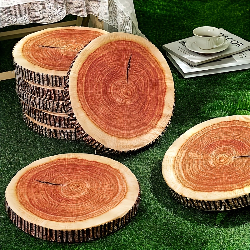 3d Gedrukt Ronde Boom Stronk Gooien Kussenkussen, Thuis Decoratief Log-Vormig Steunkussen Voor Slaapkamer, Woonkamer