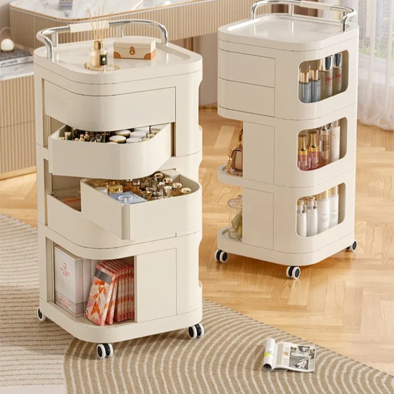 Ruedas de Plástico para Carrito Rodante, Carrito de Almacenamiento Moderno para Baño y Cocina, Organizador Giratorio para Cosméticos, Estante Multifuncional para Snacks