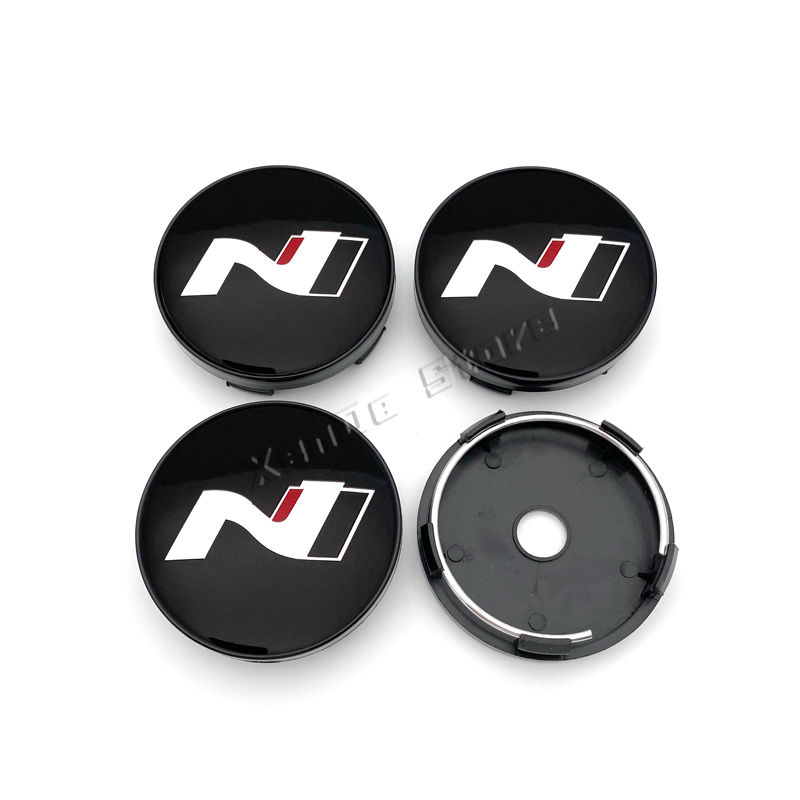 4 Uds 56mm 60mm N Line cubierta de tapacubos de centro de rueda de coche pegatinas de emblema para Hyundai NLine Sonata Tucson Azera Elantra Veloster Kona