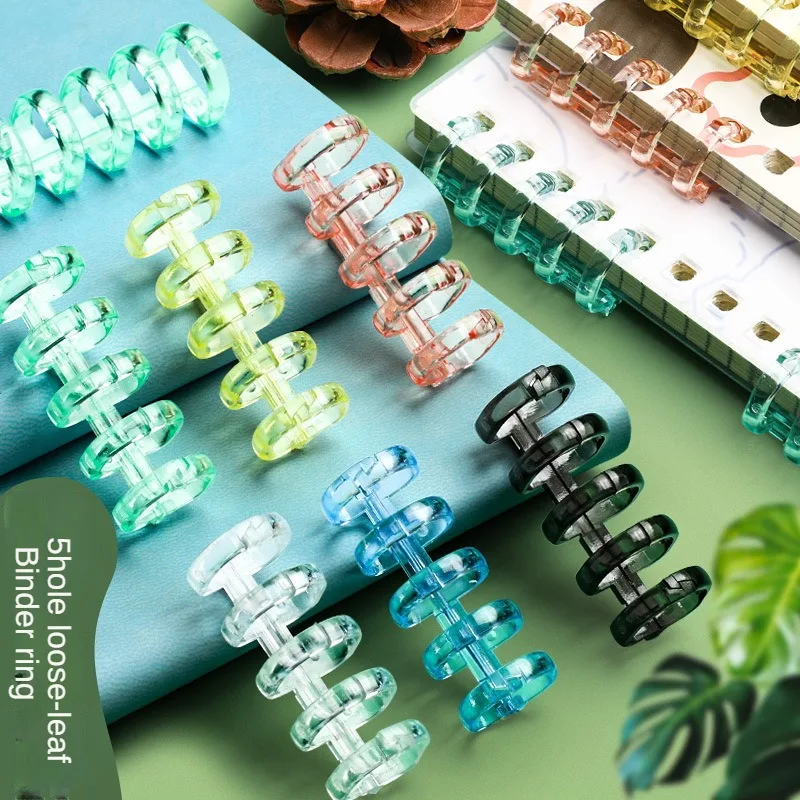10PCS 5hole Loose-leaf Binder Ring Notebook Spring Spiral Rings Binder Strip Buckle Clip Binding Clip School Supplies Stationery