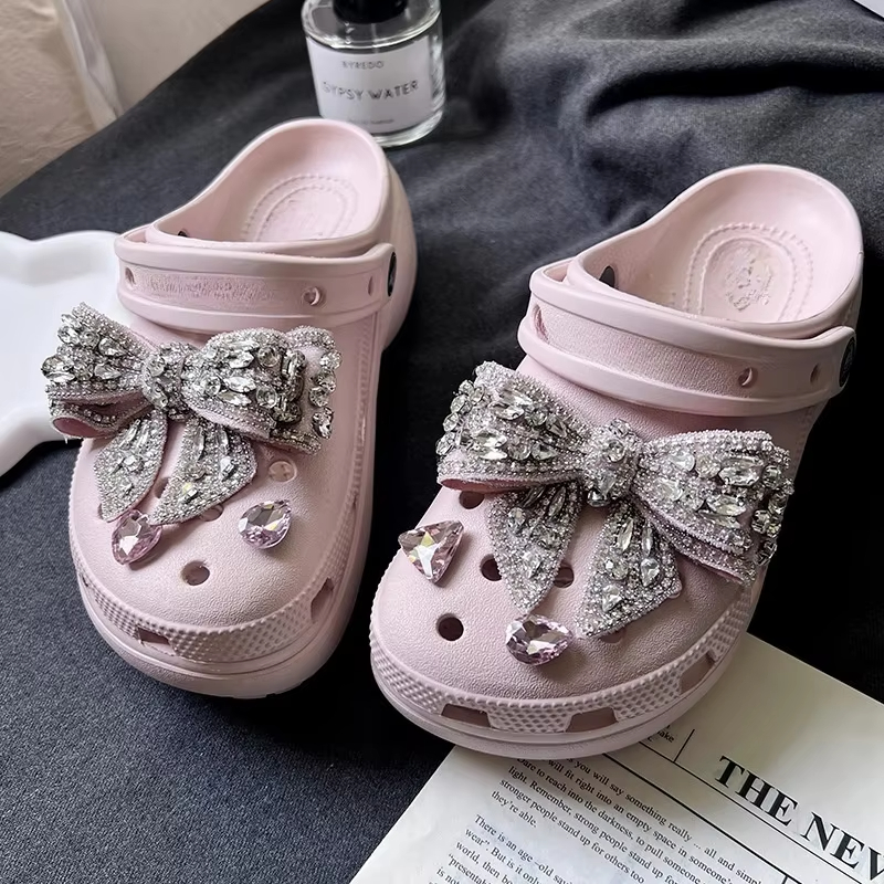 Mode Elegante Strik Schoenen Bedels Faux Diamond DIY Mode Accessoires Geschikt voor Gatenschoenen, Sandalen Vakantie Feestcadeaus