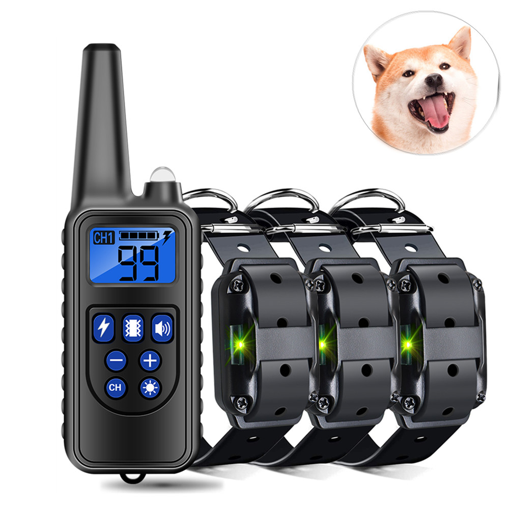 Dispositif de collier de dressage pour chien, 800m, étanche IP7, Rechargeable, avec écran LCD, pour toutes les tailles, son de Vibration
