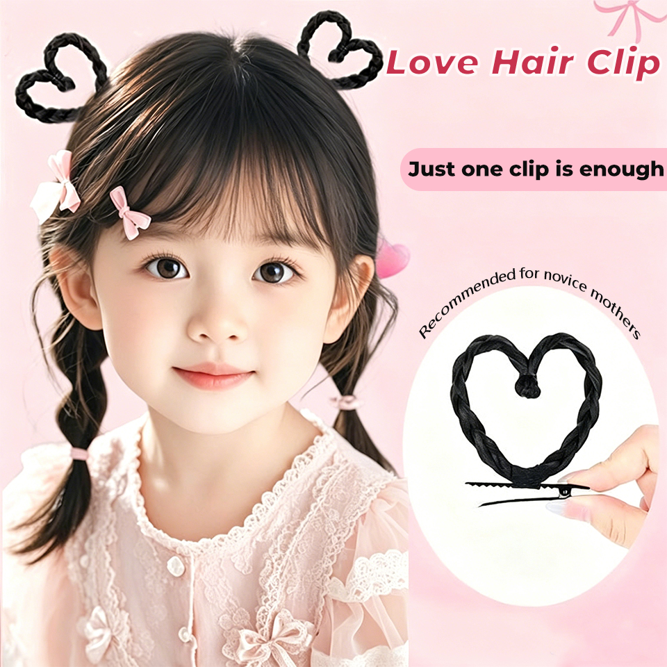 Synthetische herzförmige geflochtene Haarspange für Kinder, synthetisches herzförmiges geflochtenes Haar-Clip-Haar-Accessoire