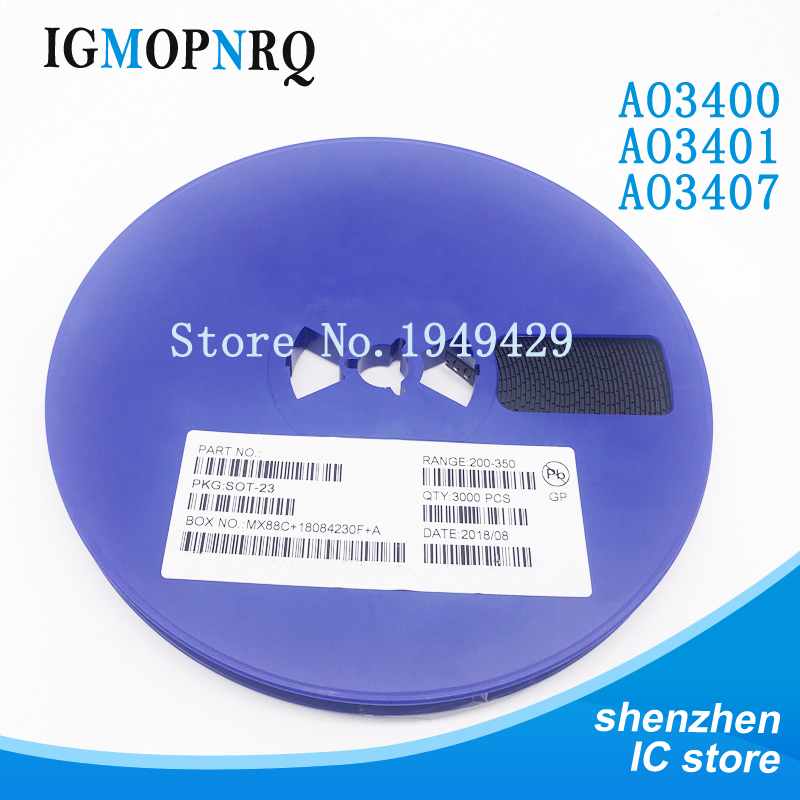 3000 stuks AO3400 AO3401 AO3407 SOT-23 3400 3401 3407 SOT23 A09T A19T A79T