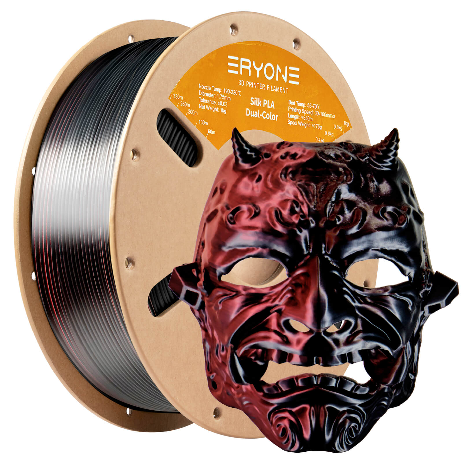 Eryone 3/5/10kg filamento pla de seda de cor dupla impressão 3d, multicolorido disponível, diâmetro: 1.75mm, tolerância: +/-0.03mm, 1kg/carretel
