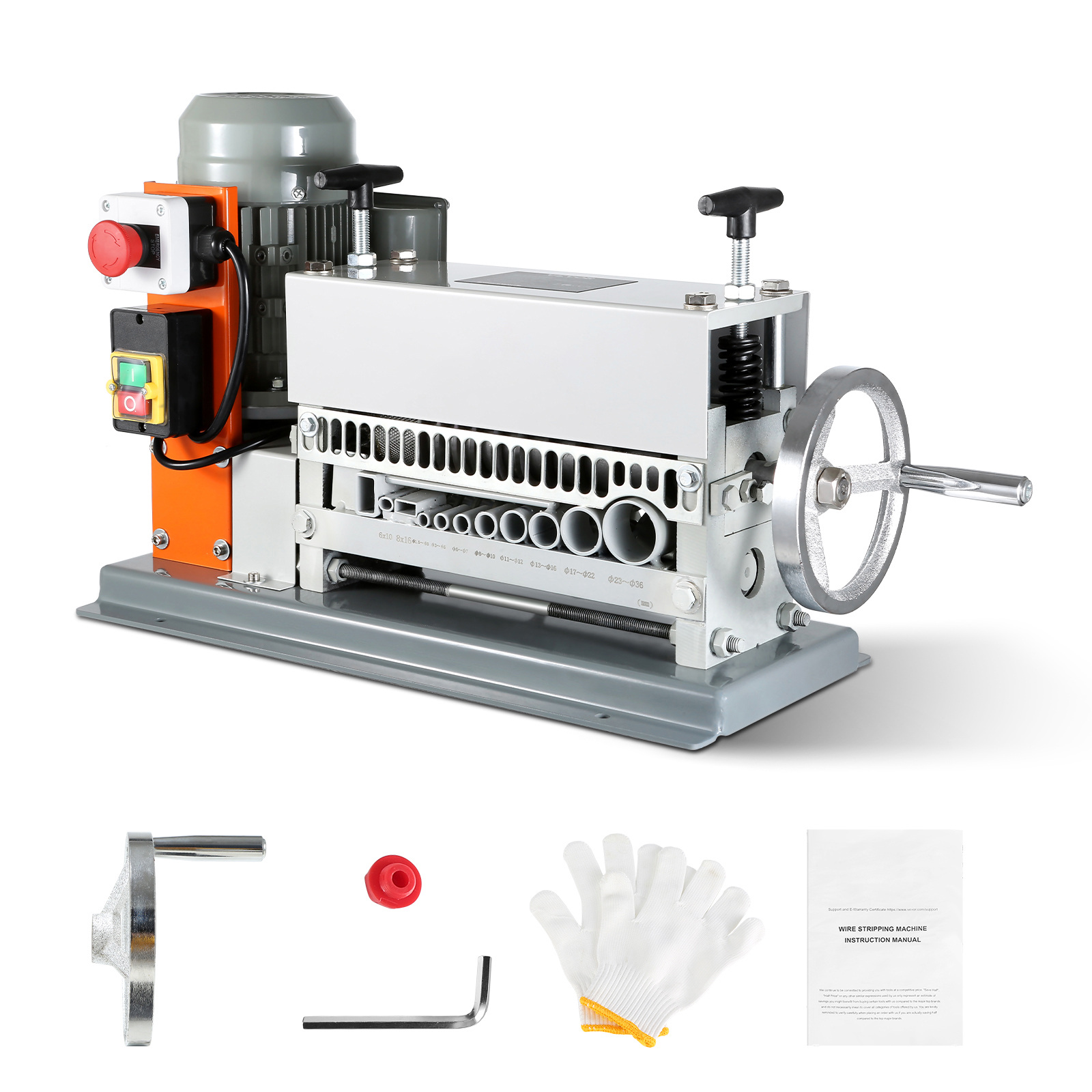 SucceBuy Elektrische/Handmatige Draadstripmachine Kabelstripper Draadschiller 370W 1,5-36mm 11 Kanalen voor Schroot Koper Recycling