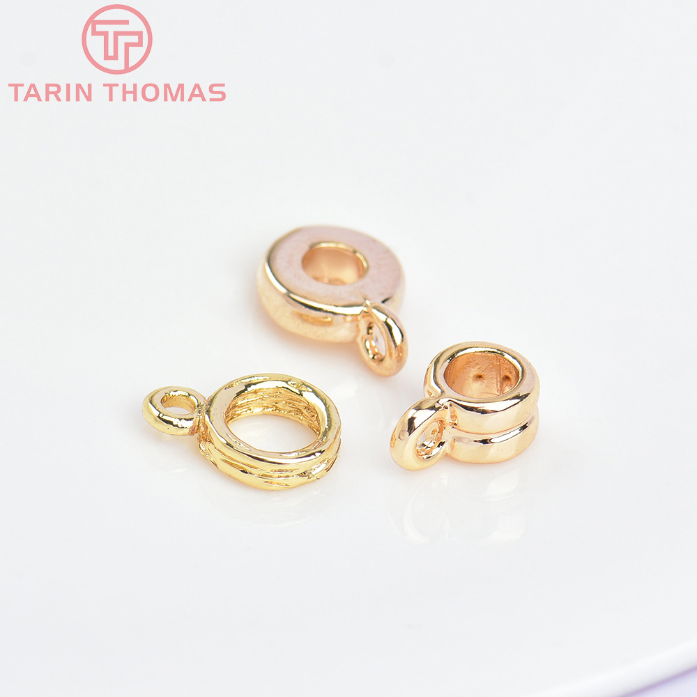 (2405) 5,5x8,5 MM 24K Color oro plateado latón dijes colgantes conector accesorios de joyería Diy de alta calidad