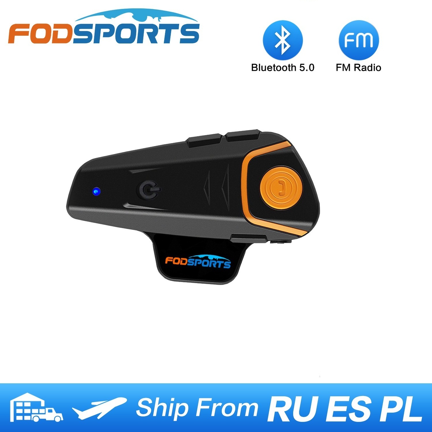 Fodsports BT-S2 Intercom Kask motocyklowy Zestaw słuchawkowy Bluetooth BT Interphone Wodoodporny Intercomunicador z radiem FM