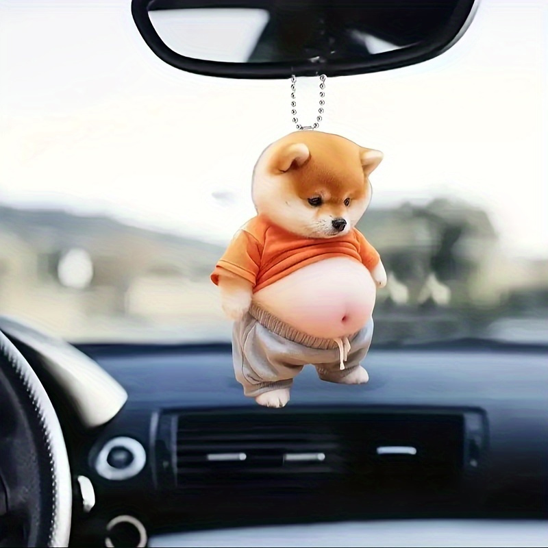 Portachiavi Fat Shiba Inu Ciondolo in acrilico per cuccioli Dudu Fascino versatile per specchietti per auto, zaini, casa, feste, regalo e decorazioni per il Ringraziamento