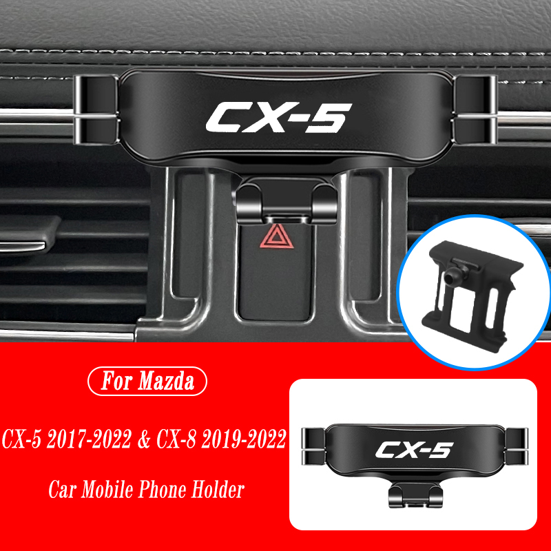 ผู้ถือโทรศัพท์มือถือรถยนต์สําหรับMazda CX-5 2015-2022 CX8 2019-2022 Air Vent Mountsขาตั้งGPSแรงโน้มถ่วงนําทางอุปกรณ์เสริม
