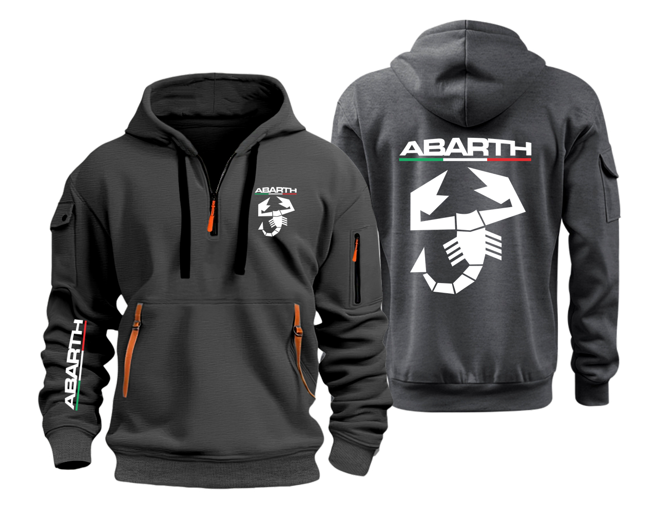 Мужские толстовки с полузастежкой-молнией Scorpion Abarth Car, толстовки 131 Abarth 695 595 2019 124, флисовая мужская толстовка с капюшоном 55GG