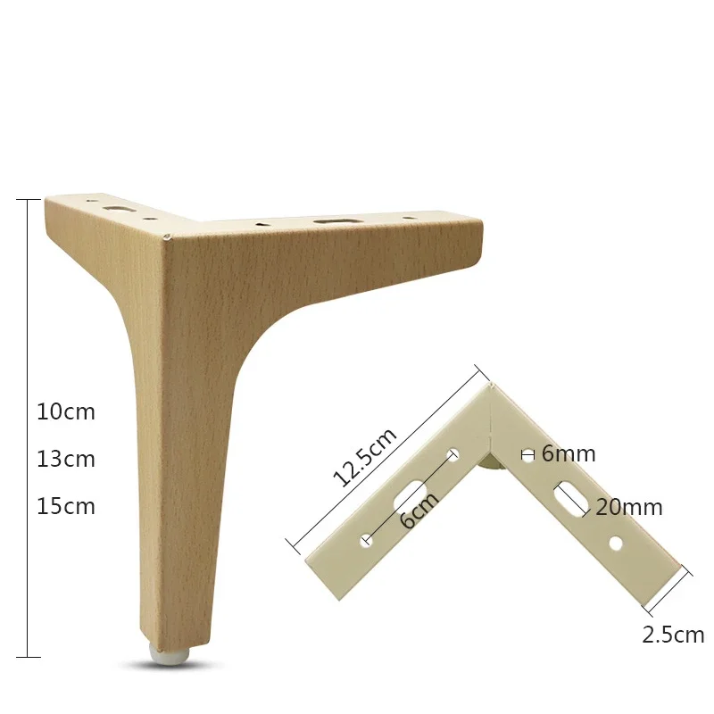 4 Stuks Wit Eiken Stijl Bankpoten 10/13/15 Cm Meubels Voeten TV Kast Ondersteuning Kastpoten Kast Voeten Tafel Voeten Met Schroef