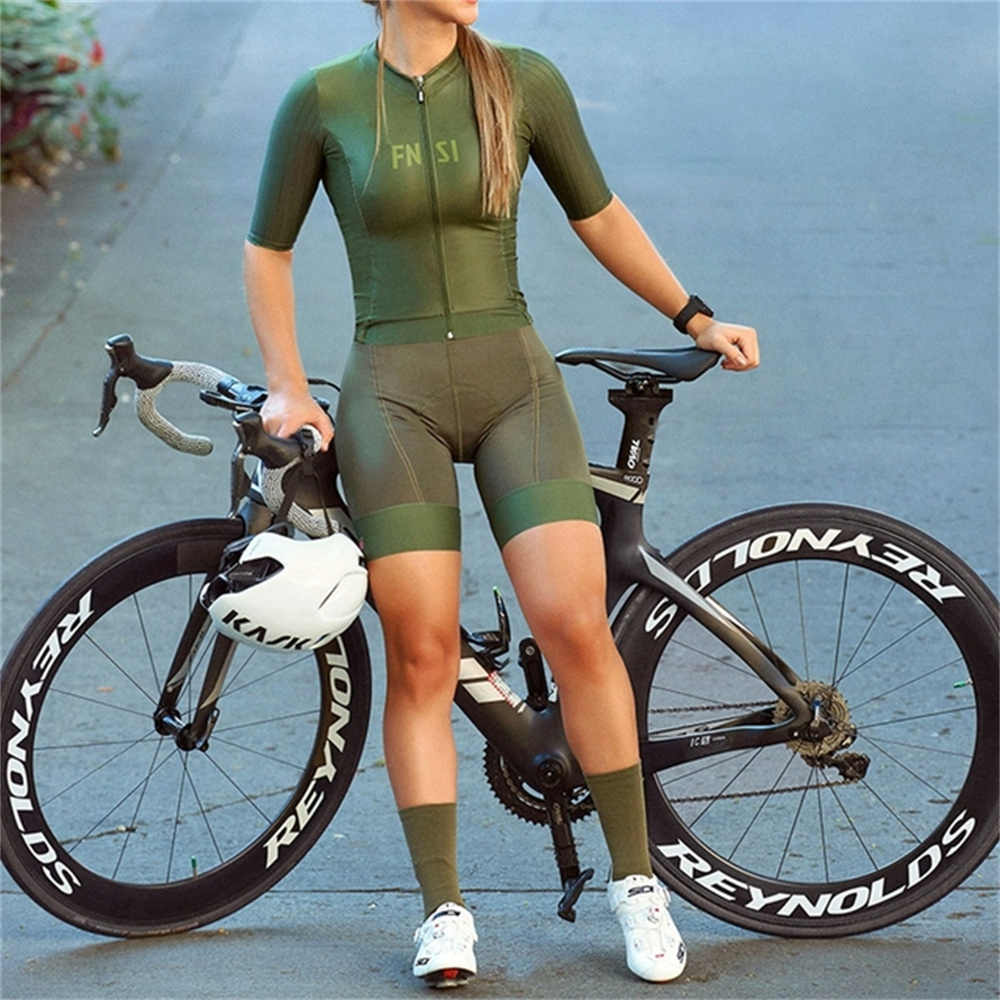 Fn Si ผู้หญิงชุดขี่จักรยาน Jersey ฤดูร้อนแขนสั้น Tights กางเกงขาสั้นโคลอมเบียแผนที่จักรยานเสื้อผ้า Triathlon ญี่ปุ่น Ciclismo Mtb