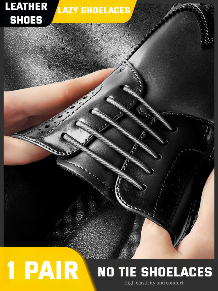 Silikon-Schnürsenkel ohne Krawatte, Schnürsenkel für Herren, elastische Schnürsenkel, Turnschuhe, Kinder und Erwachsene, runde Leder-Schnürsenkel, Gummibänder für Schuhe, 12 Stück