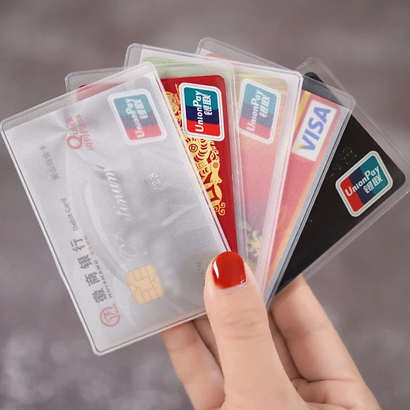 1/5/10 Uds. Funda transparente impermeable para tarjetas con insignia, tarjetero de PVC para tarjetas de crédito bancarias, tarjetero para tarjetas de autobús, bolsa protectora para documentos