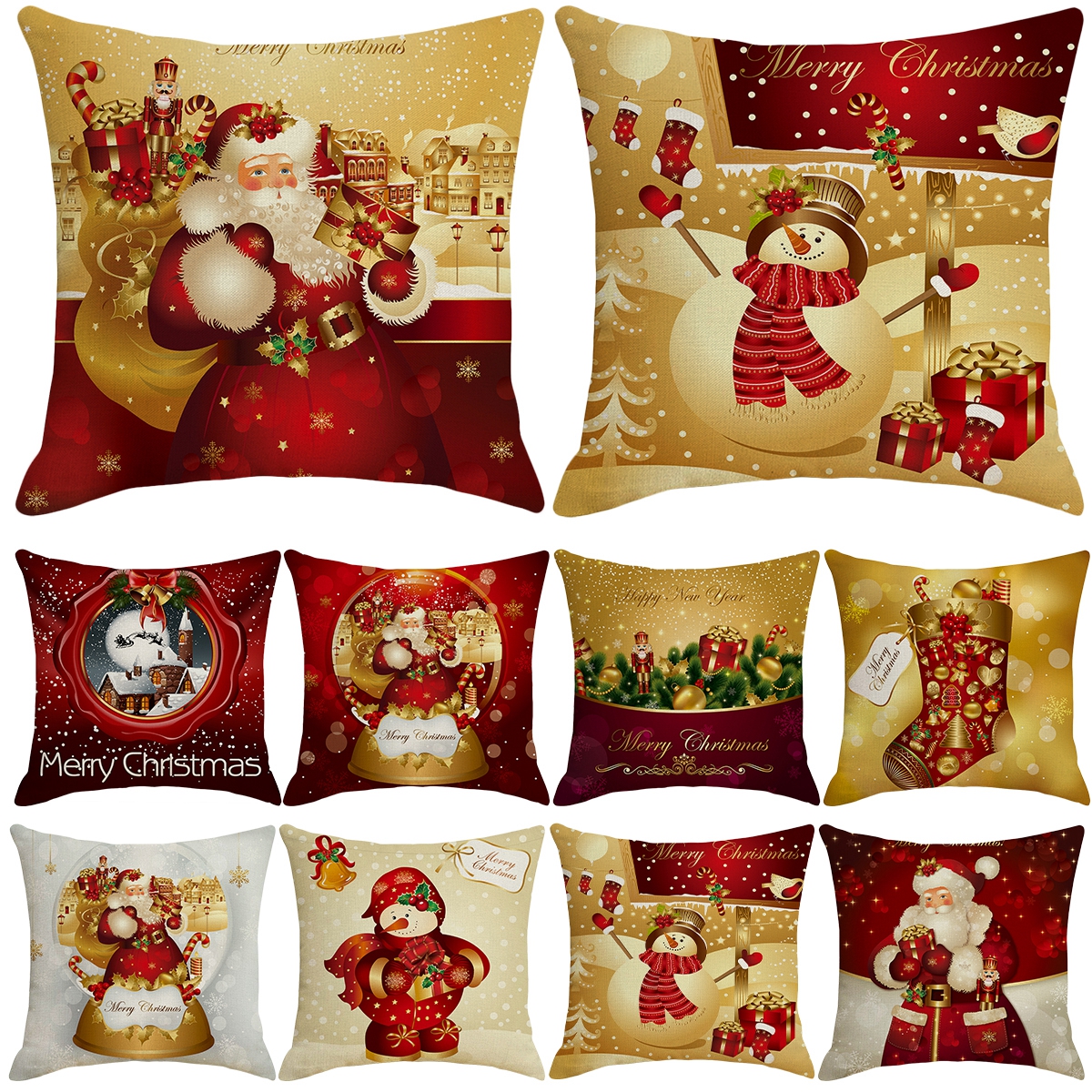 Capa de almofada de natal feliz natal decorações para casa 2025 cristmas ornamento navidad noel presentes de natal feliz ano novo 2026