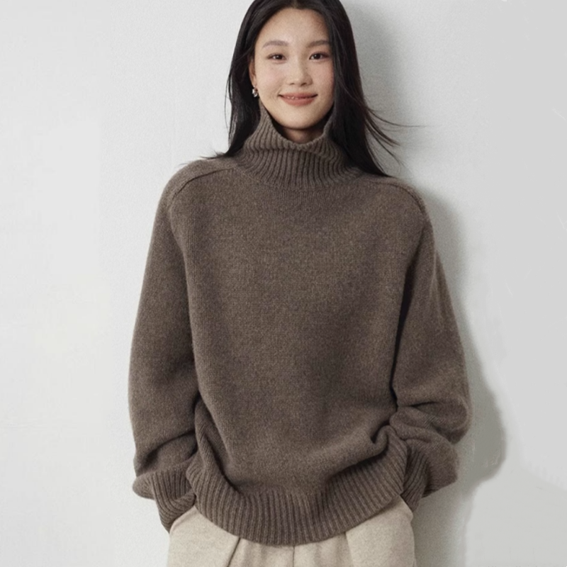 Rollkragen Frauen Wolle Pullover Langarm Casual Lose Kaschmir Pullover Gestrickte Mode Grundlegende Top Übergroßen Warme Qualität Jumper