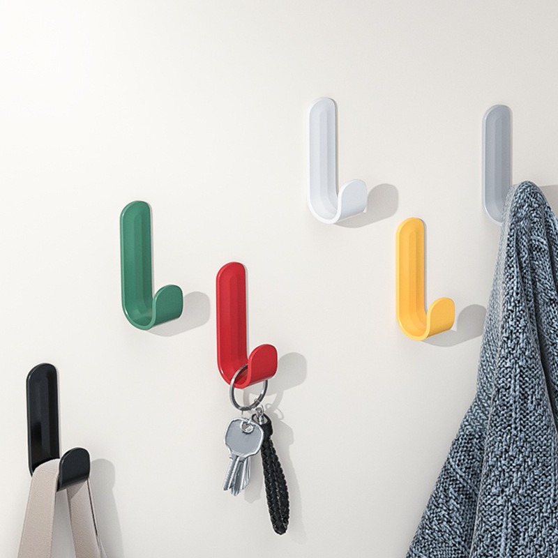 6 ชิ้น Strong Self-Adhesive J-hook กาวกันน้ําแขวน, ผ้าเช็ดตัวห้องน้ํา Key Kitchen