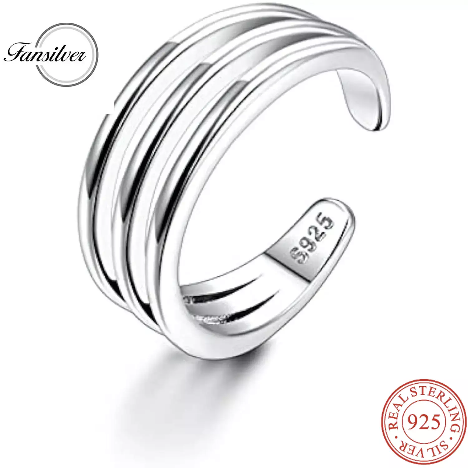 Fansilver 925 Sterling Silver Toe Ring for Women Stylish Vintage Adjustable Toe Band Rings For Summer Beach