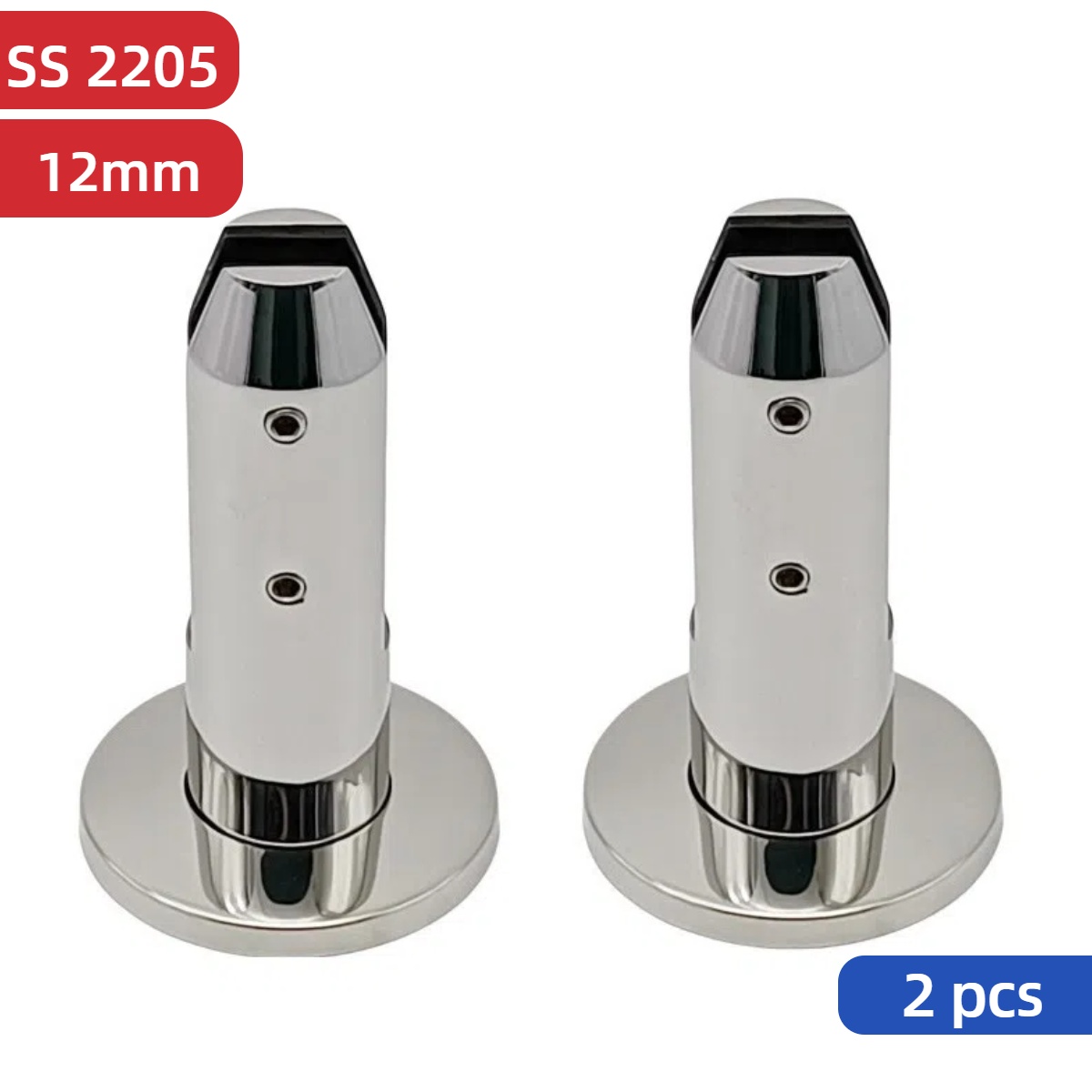 Braçadeiras de vidro para piscina de aço inoxidável 2205, torneiras de vidro resistentes montadas no chão para balaustrada de piscina (2 peças)