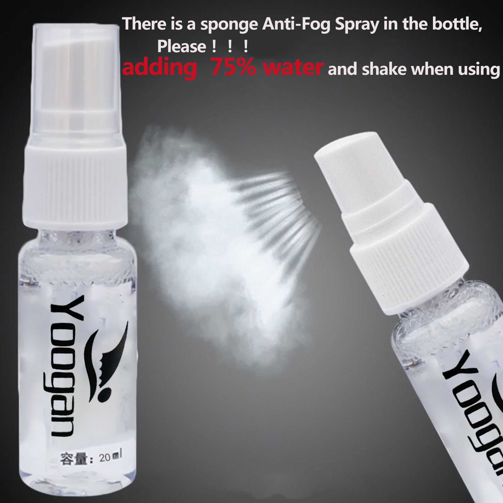 Anti-fog Spray Para Óculos De Natação Máscara de Mergulho Lens Cleaner Sports Óculos Garrafa Branca (Sem Líquido)