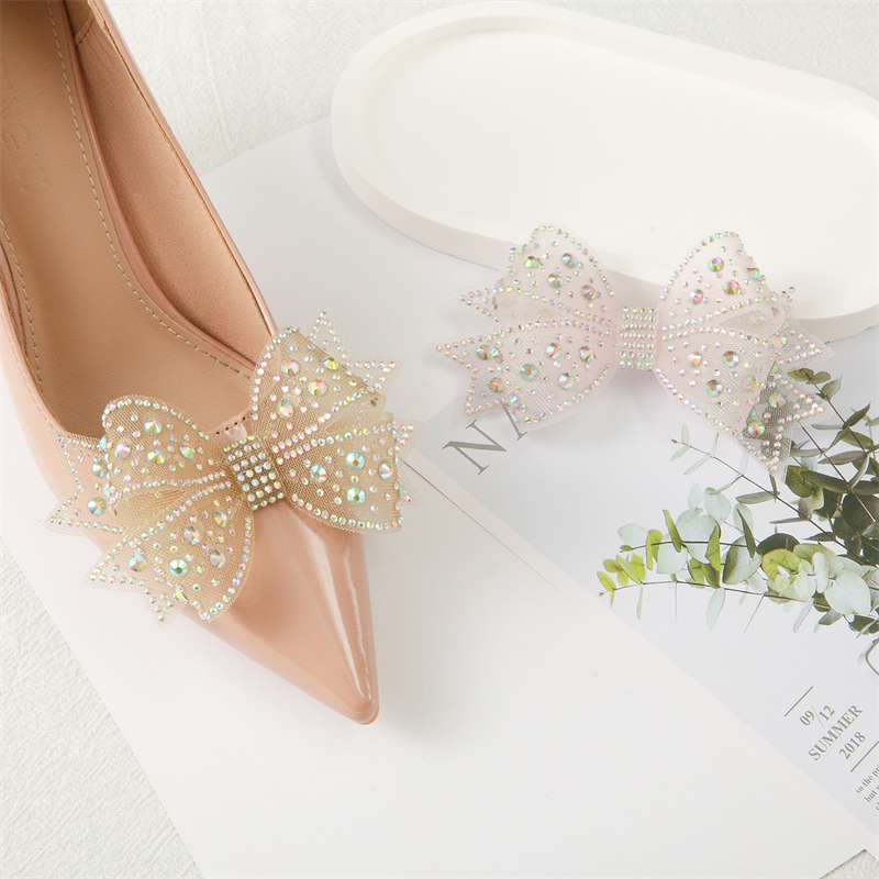 Glänzende Schleifen Schuhe Dekoration Clips Hochzeit High Heel Strass Charm Schnalle Clips abnehmbare Kleidung Zubehör 1 stücke