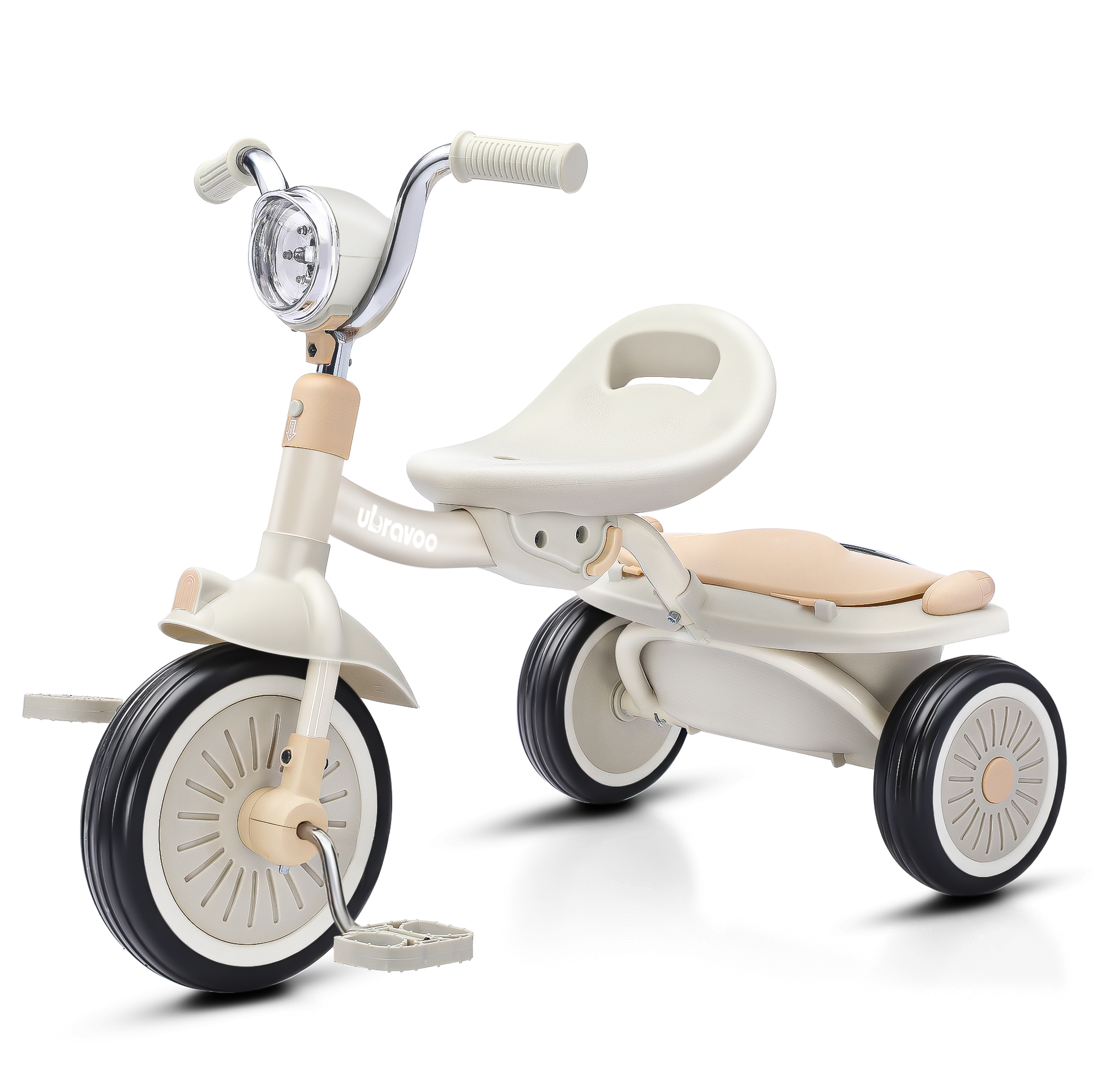 เด็กวัยหัดเดินรถสามล้อพับเด็กเหยียบ Trike เหยียบ 3 ล้อ Baby Walker Trike สําหรับชายหญิง 1-4 ปีด้านหลัง