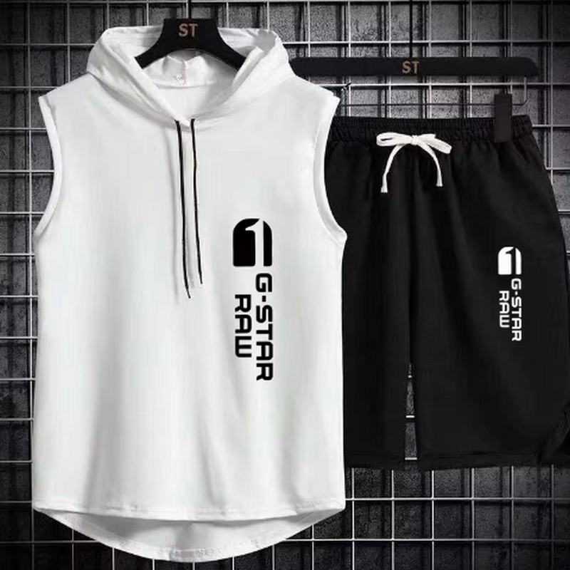 Men's track suit summer sportswear two-piece t-shirt shorts brand tracksuit jogging men's sports suit fitness clothes exercise