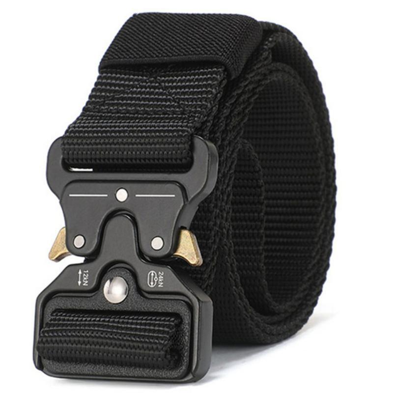 Cinto masculino para caça ao ar livre, cinto multifuncional com fivela de nylon, cinto de lona de alta qualidade