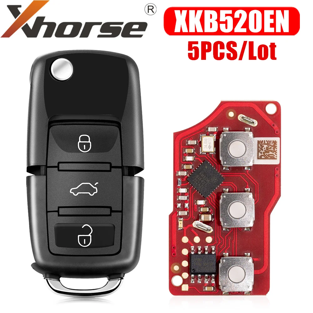 Xhorse XKB520EN 2. generacji przewodowy klucz zdalny typ B5 obsługuje programowanie bezprzewodowe 5 sztuk/partia
