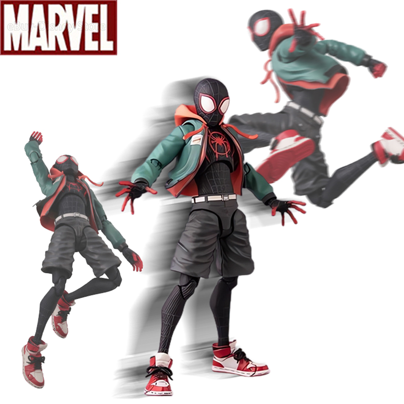 Miles Morales Spider Man ตัวเลขการกระทํา 15 ซม.อุปกรณ์เสริม Super Hero Spiderman เคลื่อนย้ายรูปปั้นสะสมเครื่องประดับ