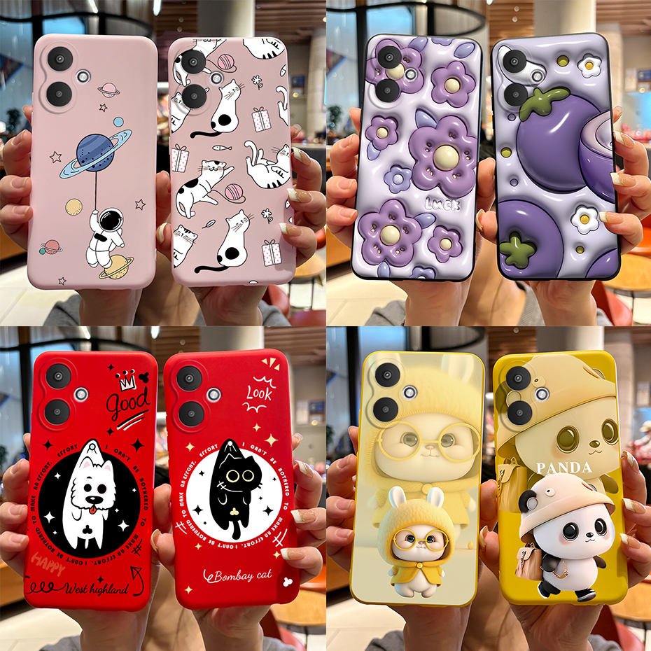 Para Xiaomi Redmi 13C 4G 5G Fundas de teléfono contraportada lindo conejo Panda protector de silicona suave parachoques mate para Redmi 13 C Fundas
