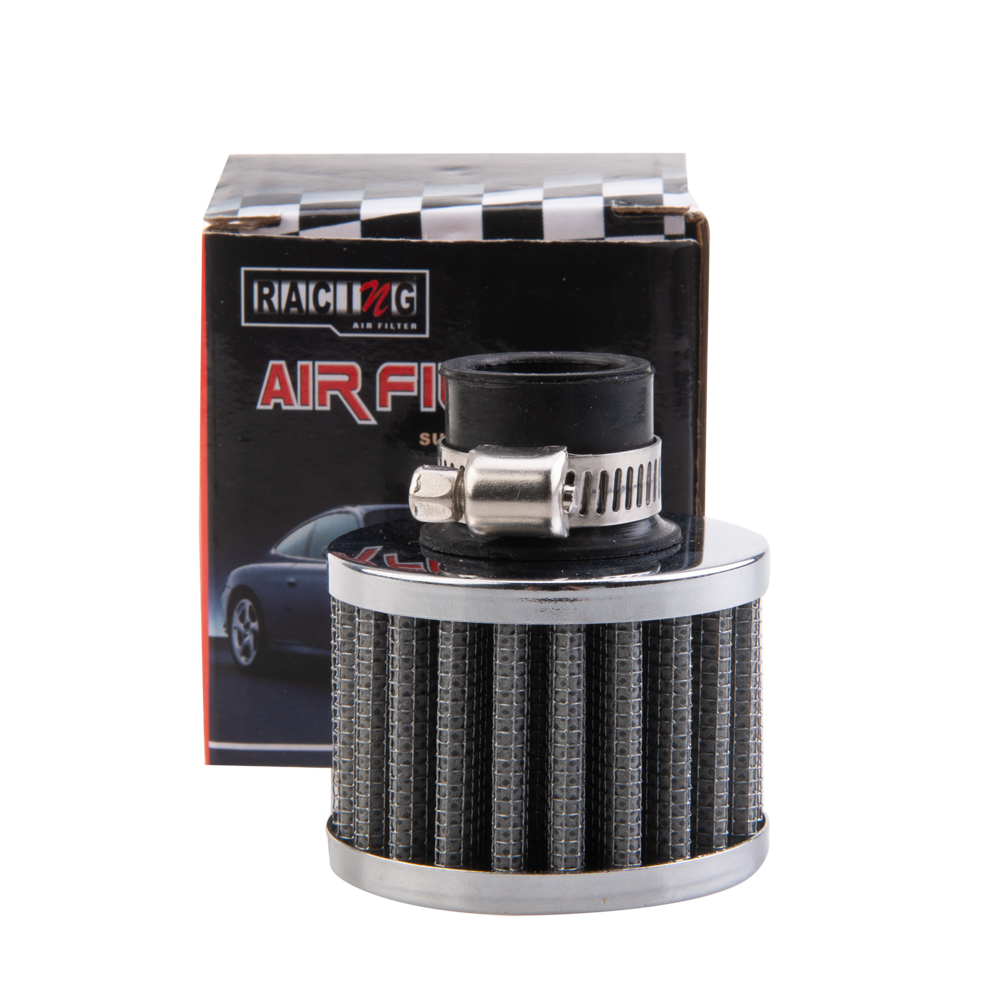 Uniwersalny interfejs motocyklowy filtr powietrza ID 18mm Sliver Car Cone filtr wlotu zimnego powietrza Turbo Vent odpowietrznik skrzyni korbowej